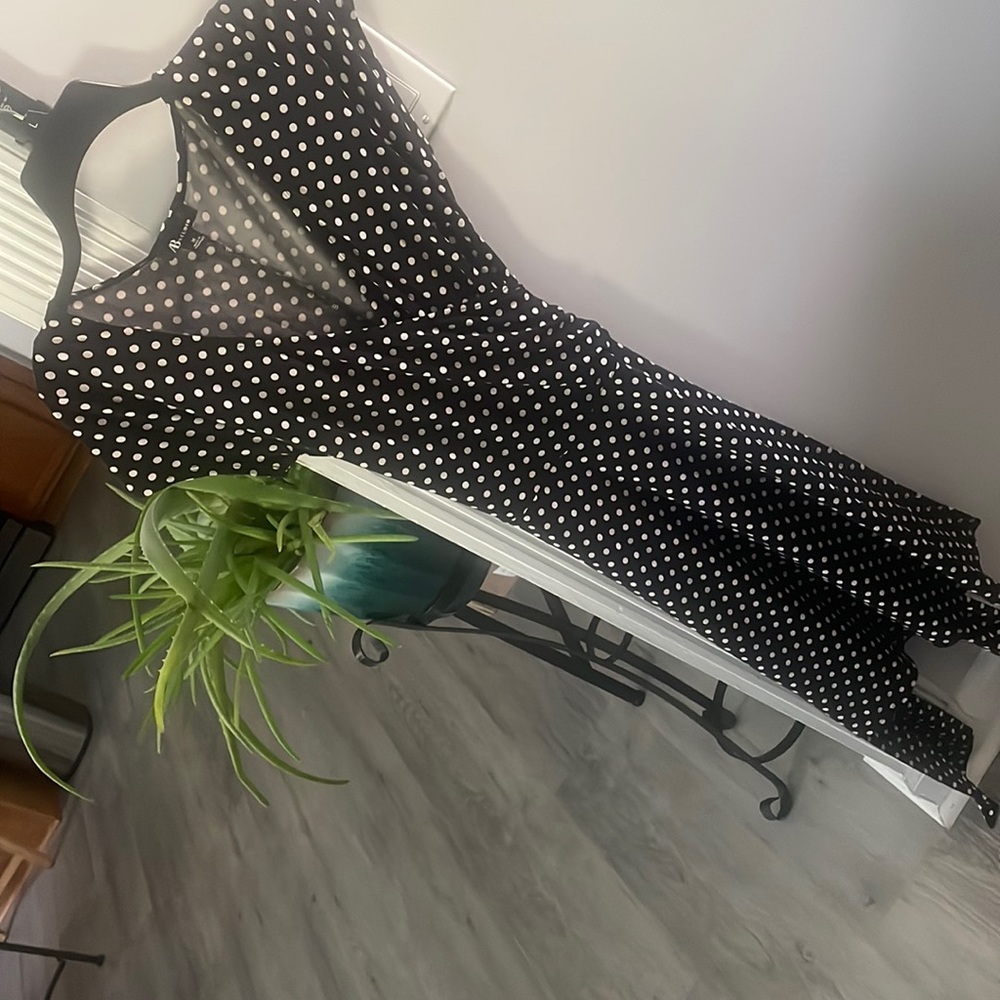 Ab Studio polkadot, dress, that wrap side Sz M